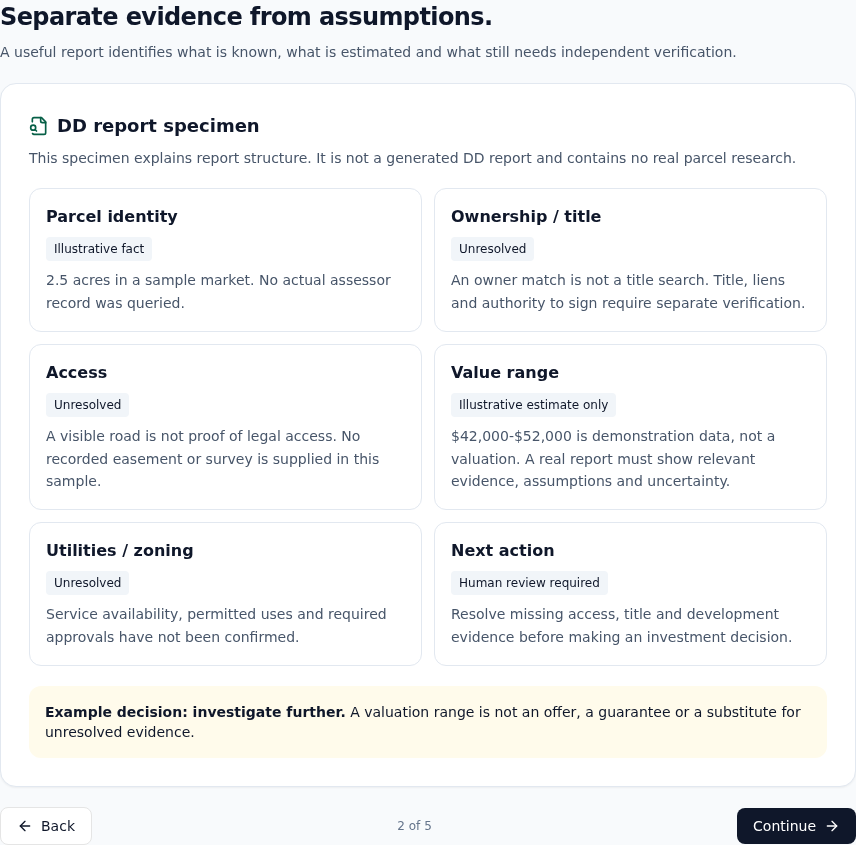 See the Research in the LandConnect sample workflow